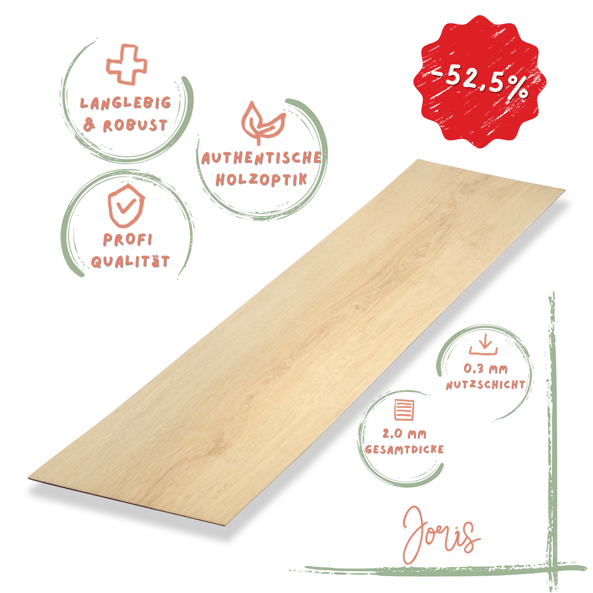 Klebe-Vinyl Eiche sehr hell Joris Profi-Qualität in naturnahem Holzdekor Klebe-Vinyl Eiche sehr hell Joris Profi-Qualität in naturnahem Holzdekor