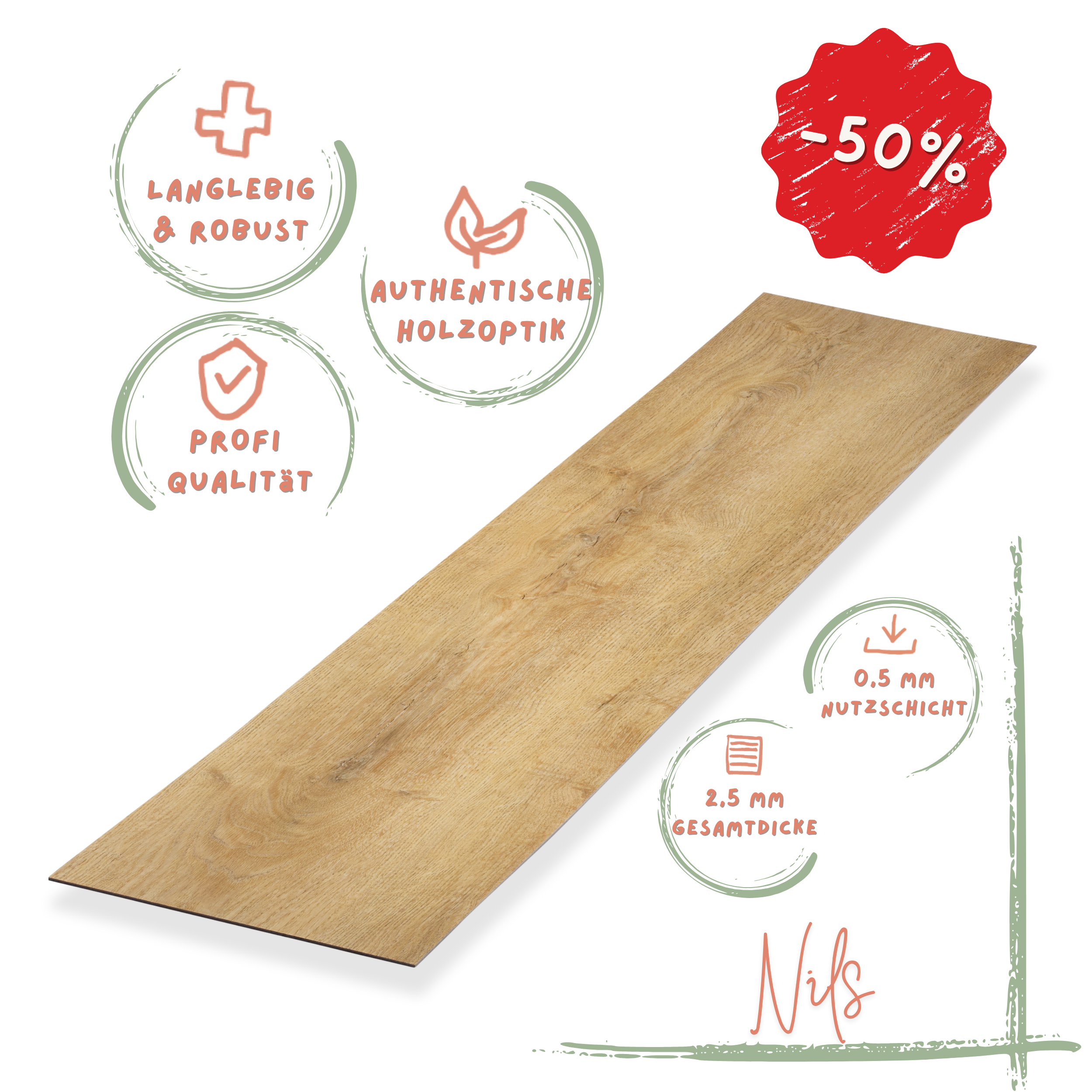 Klebe-Vinyl Eiche gold Nils Profi-Qualität in naturnahem Holzdekor Klebe-Vinyl Eiche gold Nils Profi-Qualität in naturnahem Holzdekor