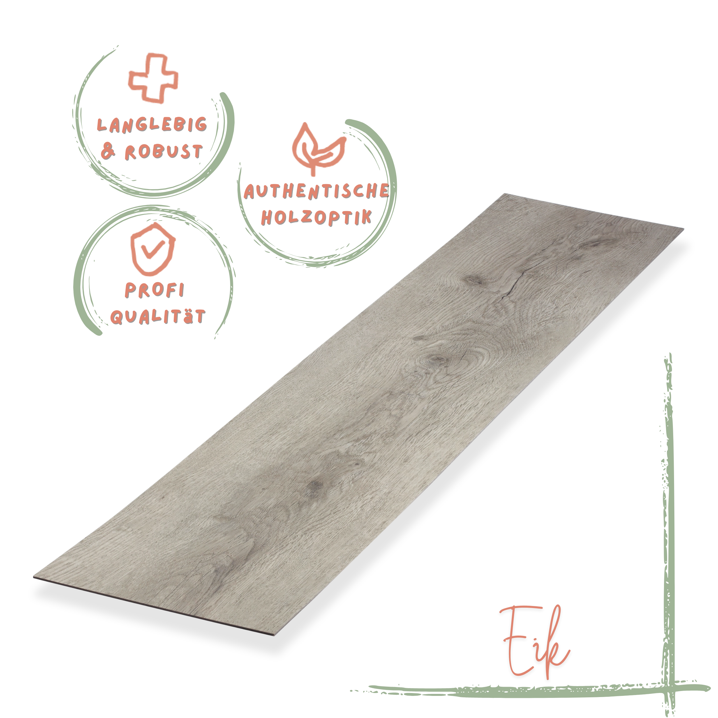 Klebe-Vinyl Eiche silbergrau Eik Profi-Qualität mit integrierter Trittschalldämmung Klebe-Vinyl Eiche silbergrau Eik Profi-Qualität mit integrierter Trittschalldämmung