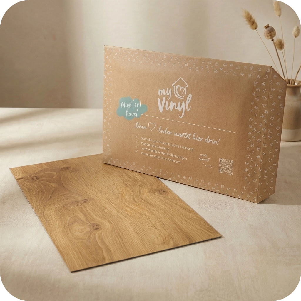 Muster Klebe-Vinyl Eiche honig Caspar | gratis bestellen Muster Klebevinyl Caspar Eiche Honig – warme Holzoptik gratis zuhause prüfen & vergleichen. ✓ Bis zu 3 Gratis-Muster je Bestellung sichern