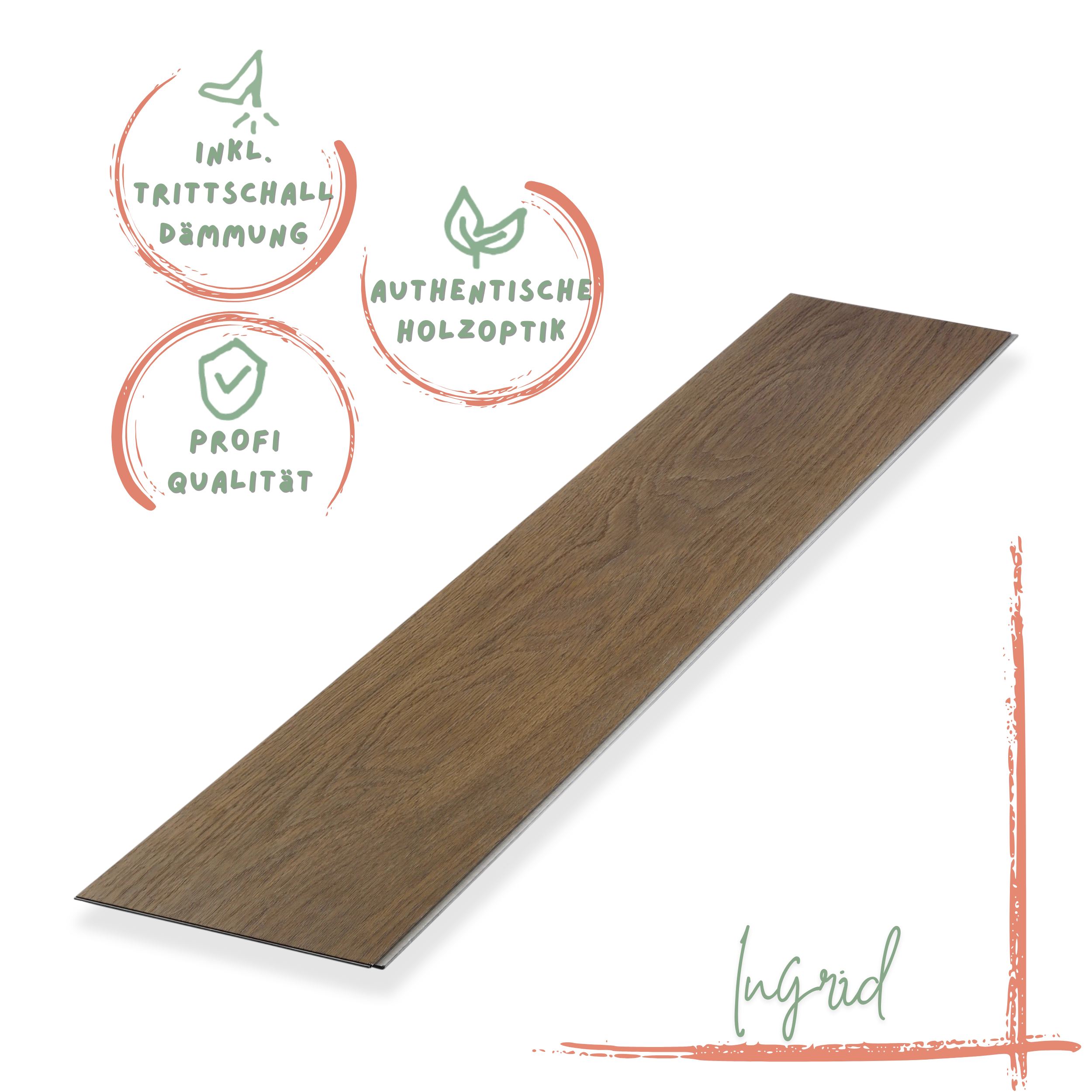 Klick-Vinyl Eiche dunkel Ingrid Profi-Qualität mit integrierter Trittschalldämmung Klick-Vinyl Eiche dunkel Ingrid Profi-Qualität mit integrierter Trittschalldämmung