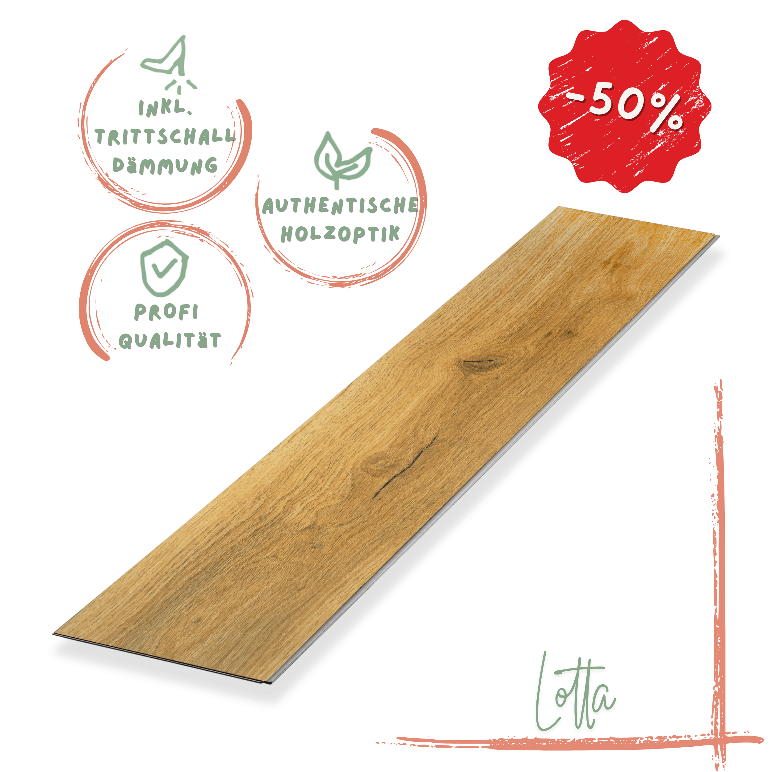 Klick-Vinyl Eiche gold Lotta Profi-Qualität mit integrierter Trittschalldämmung Klick-Vinyl Eiche gold Lotta Profi-Qualität mit integrierter Trittschalldämmung