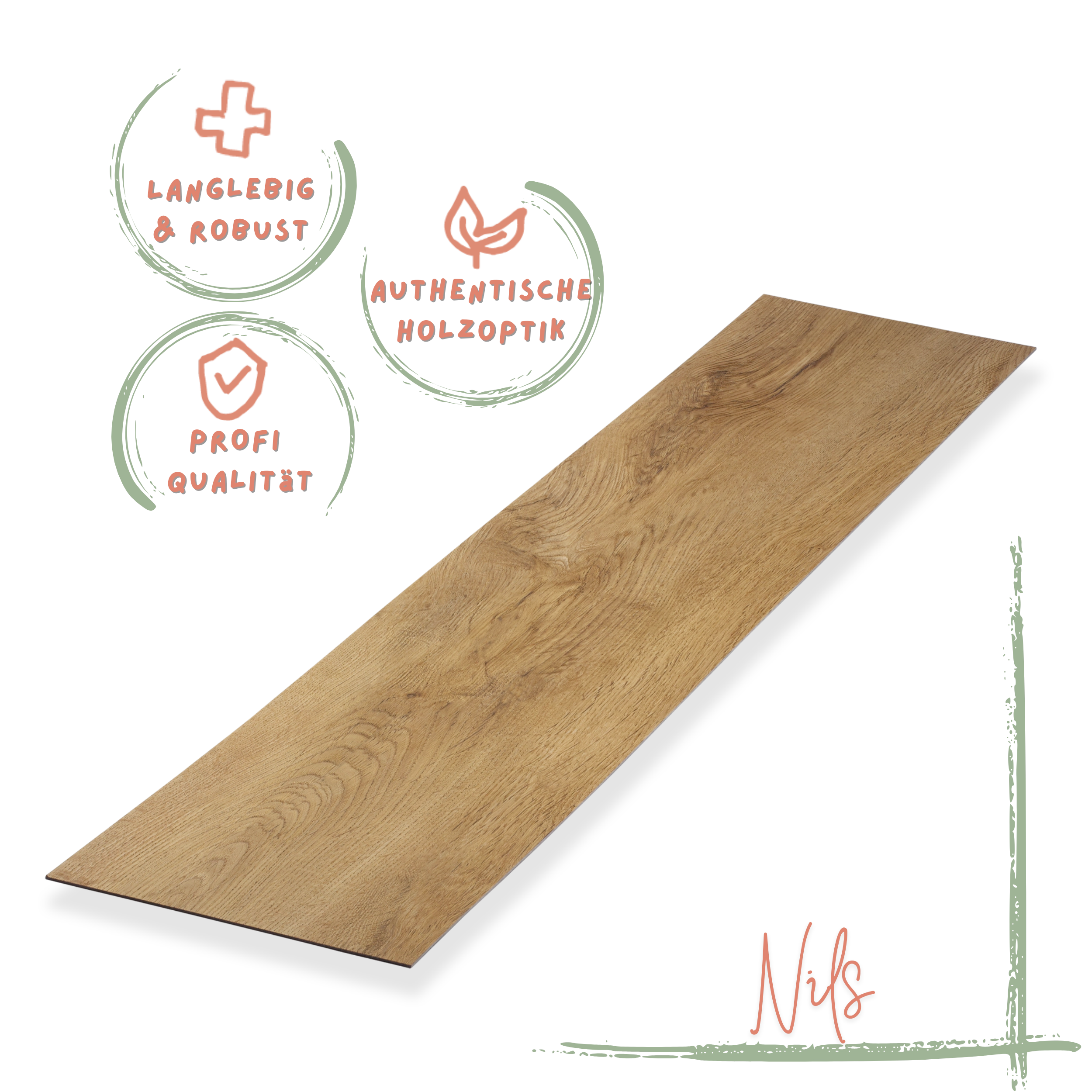 Klebe-Vinyl Eiche gold Nils Profi-Qualität mit integrierter Trittschalldämmung Klebe-Vinyl Eiche gold Nils Profi-Qualität mit integrierter Trittschalldämmung