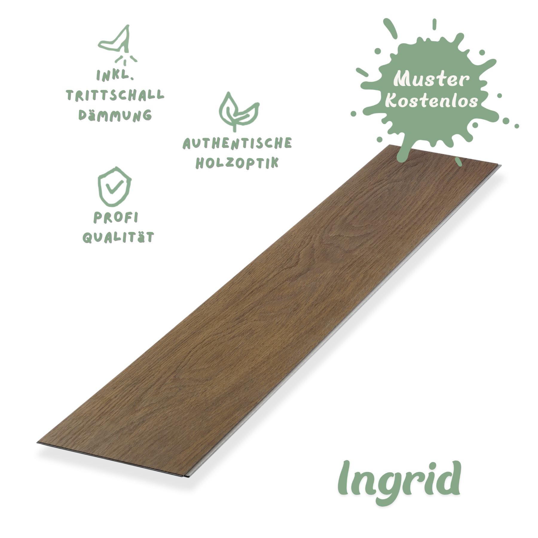 Klick-Vinyl Eiche dunkel Ingrid Profi-Qualität mit integrierter Trittschalldämmung Klick-Vinyl Eiche dunkel Ingrid Profi-Qualität mit integrierter Trittschalldämmung