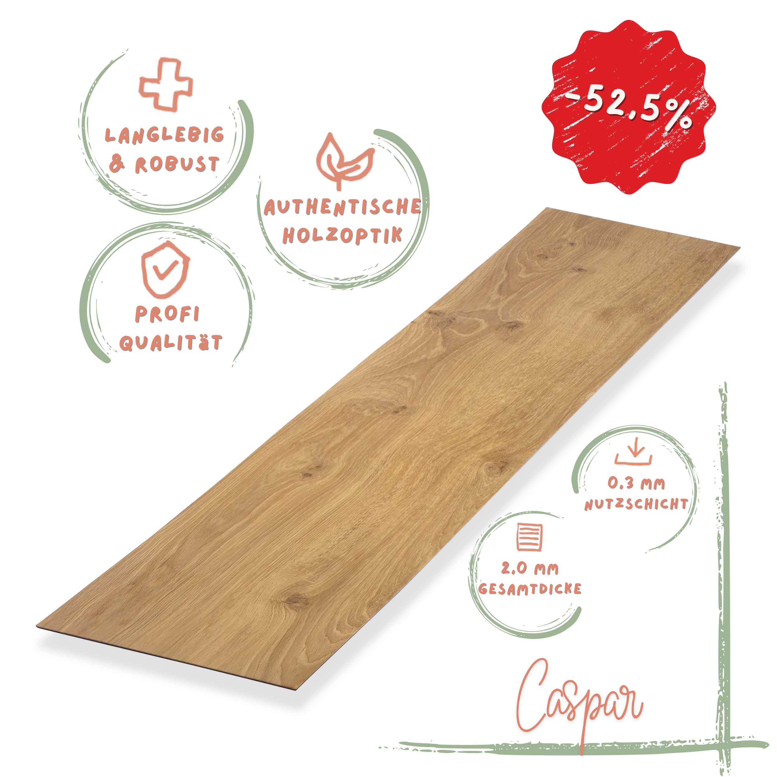 Klebe-Vinyl Eiche honig Caspar Profi-Qualität in naturnahem Holzdekor Klebe-Vinyl Eiche honig Caspar Profi-Qualität in naturnahem Holzdekor