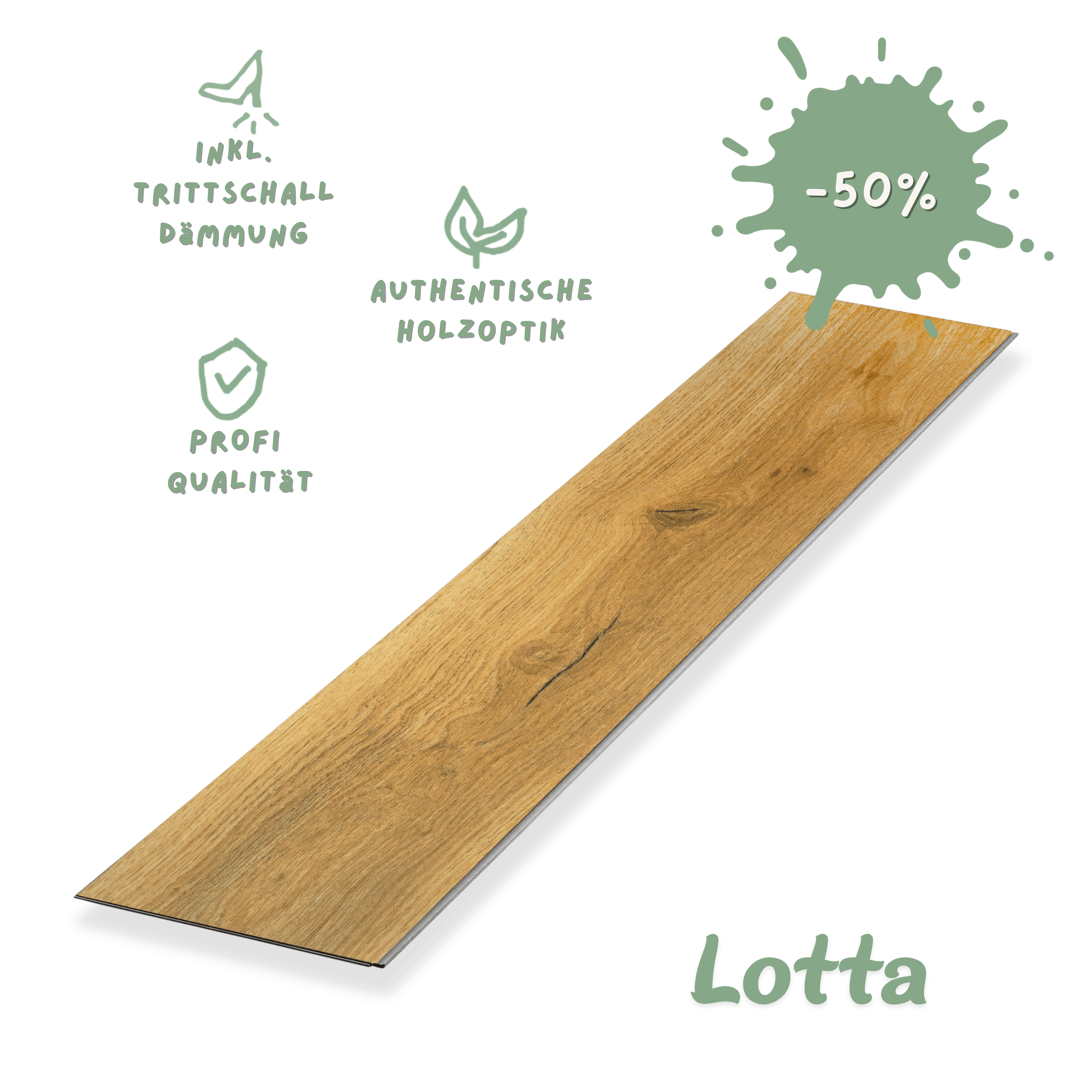 Klick-Vinyl Eiche gold Lotta Profi-Qualität mit integrierter Trittschalldämmung Klick-Vinyl Eiche Gold Lotta – 100% wasserfest & mit integrierter Dämmung. 0,55 mm Nutzschicht, ideal für Zuhause. ✅ Jetzt Muster bestellen!