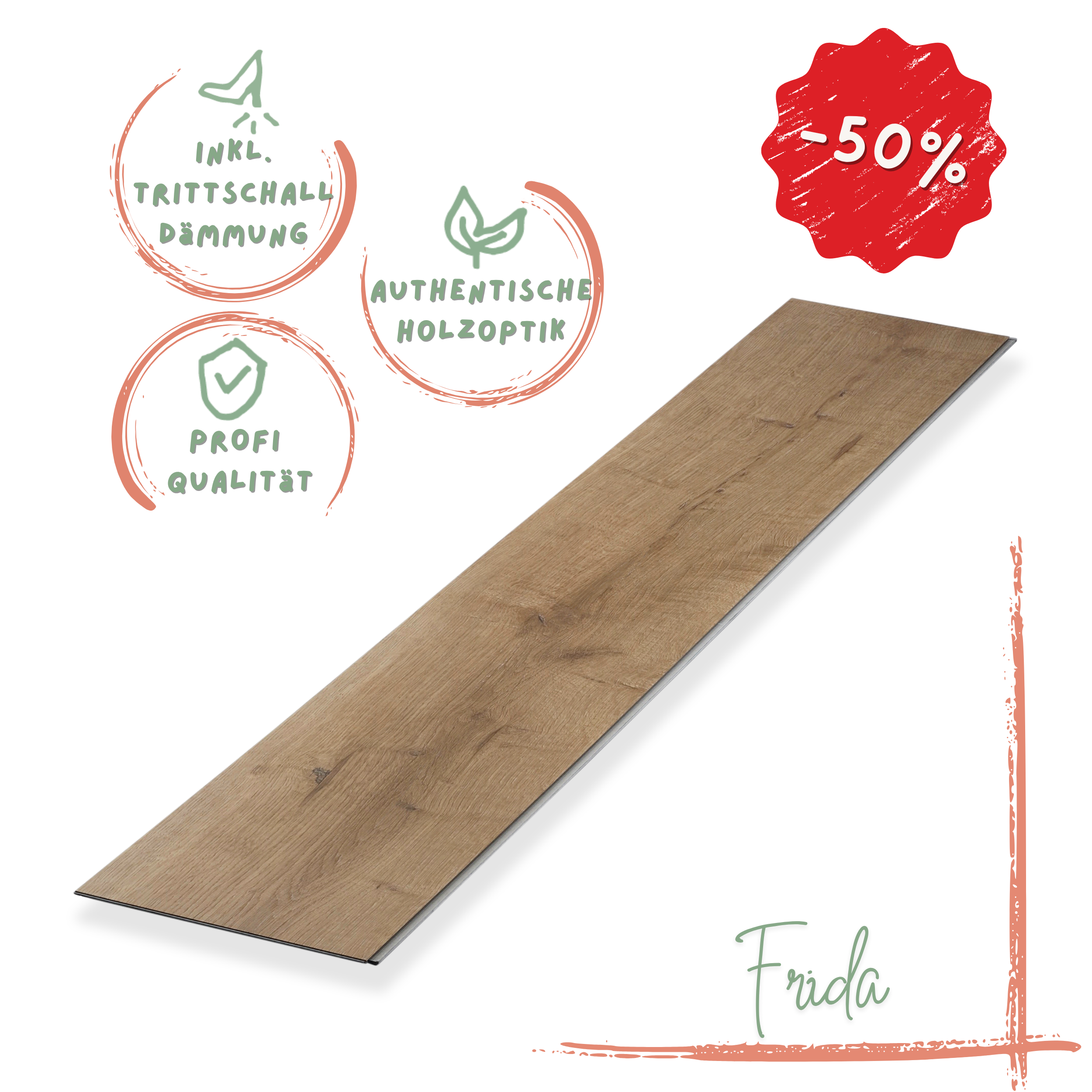 Klick-Vinyl Eiche natur Frida Profi-Qualität mit integrierter Trittschalldämmung Klick-Vinyl Eiche natur Frida Profi-Qualität mit integrierter Trittschalldämmung