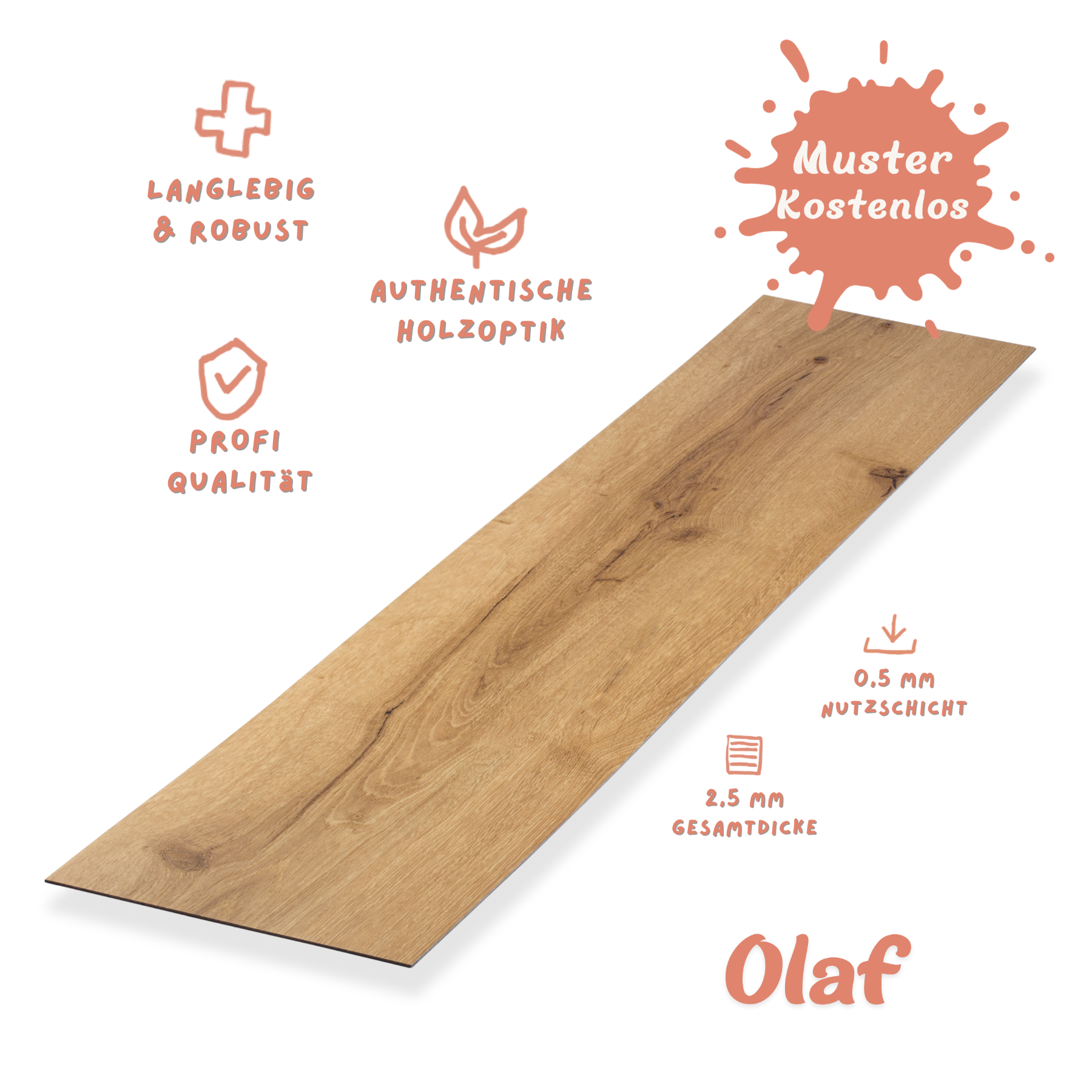 Klebe-Vinyl Eiche natur Olaf Profi-Qualität in naturnahem Holzdekor Klebe-Vinyl Eiche natur Olaf Profi-Qualität in naturnahem Holzdekor