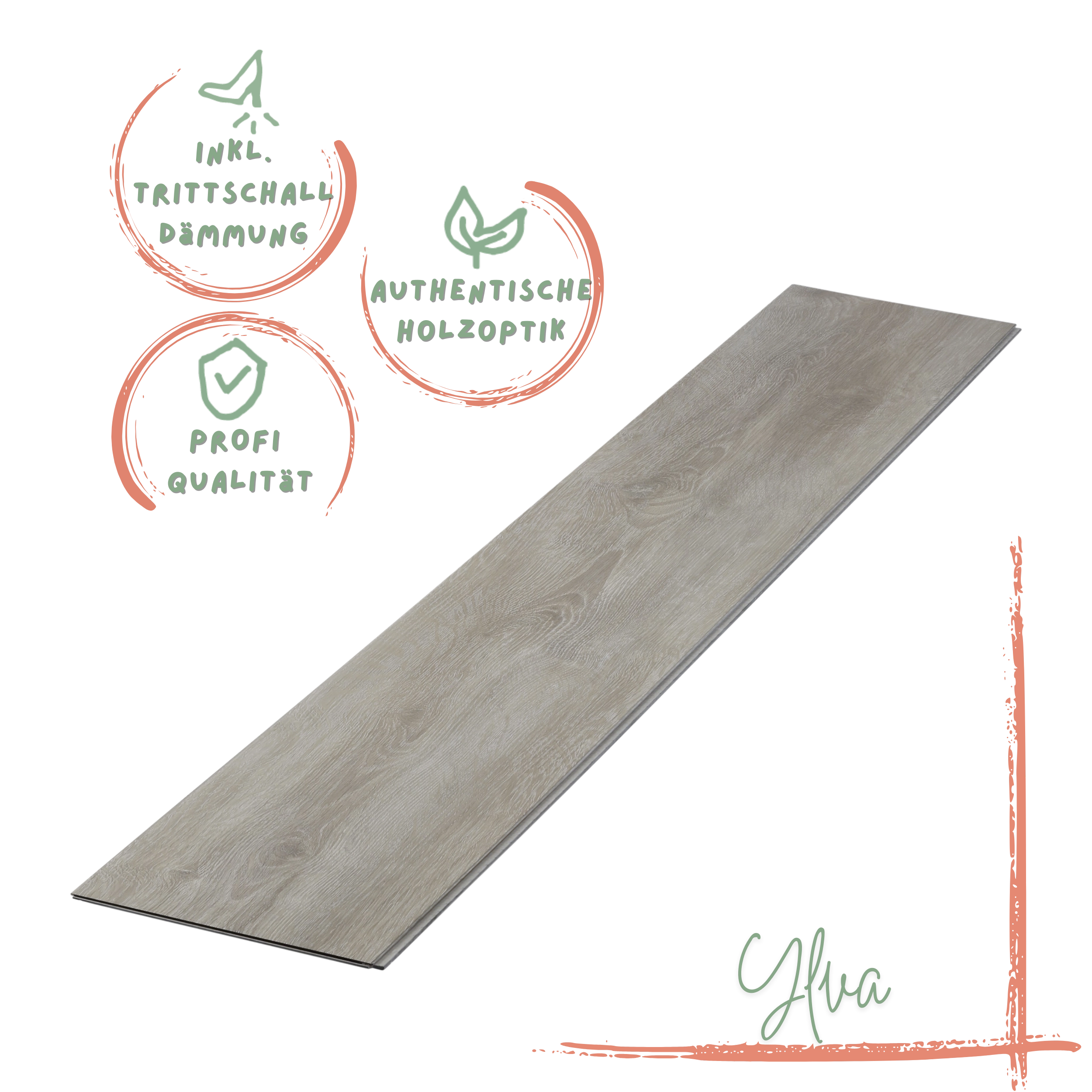 Klick-Vinyl Eiche grau Ylva Profi-Qualität mit integrierter Trittschalldämmung Klick-Vinyl Eiche grau Ylva Profi-Qualität mit integrierter Trittschalldämmung