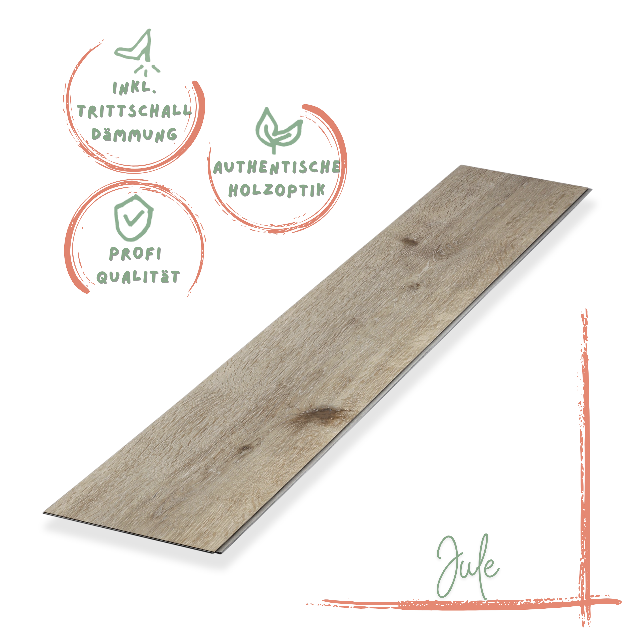 Klick-Vinyl Eiche hellgrau Jule Profi-Qualität mit integrierter Trittschalldämmung Klick-Vinyl Eiche hellgrau Jule Profi-Qualität mit integrierter Trittschalldämmung